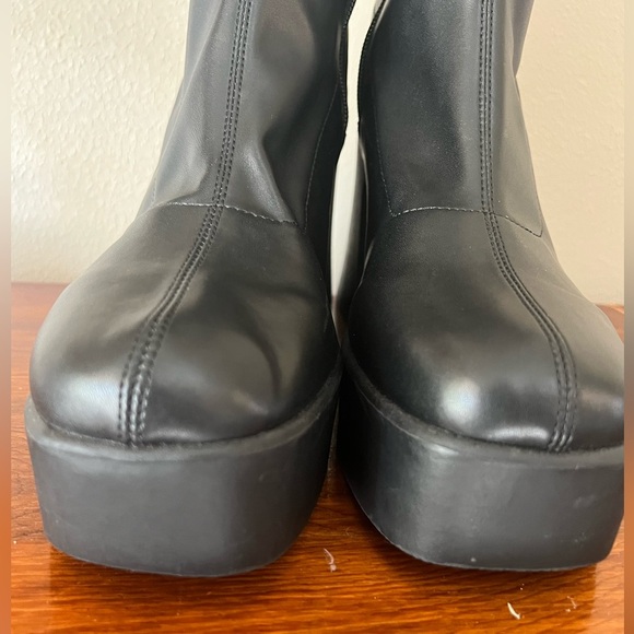 ALDO Maritza Black Platform Stretch Over Knee-High Boots Size 10 Y2K/90s Retro - Picture 6 of 16
